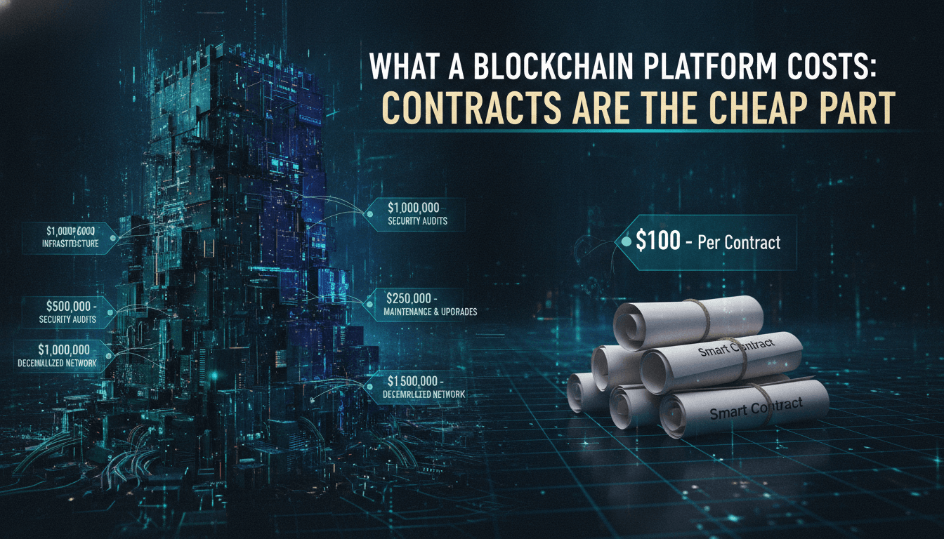 What a Blockchain Platform Costs: Contracts Are the Cheap Part