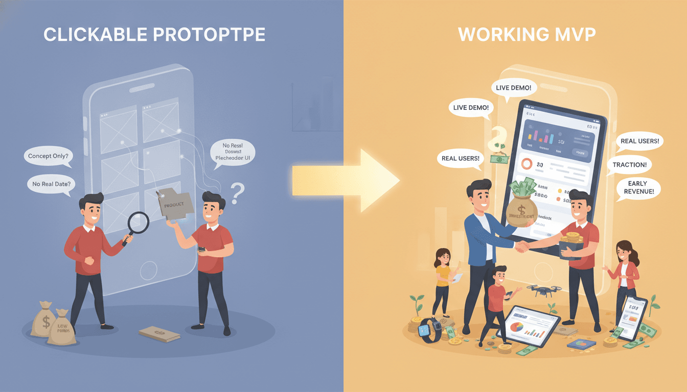 Why a Working MVP Beats a Clickable Prototype for Fundraising