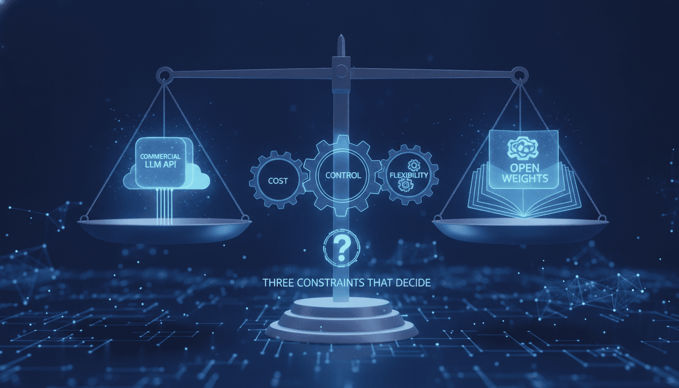 Commercial LLM API or Open Weights: Three Constraints That Decide