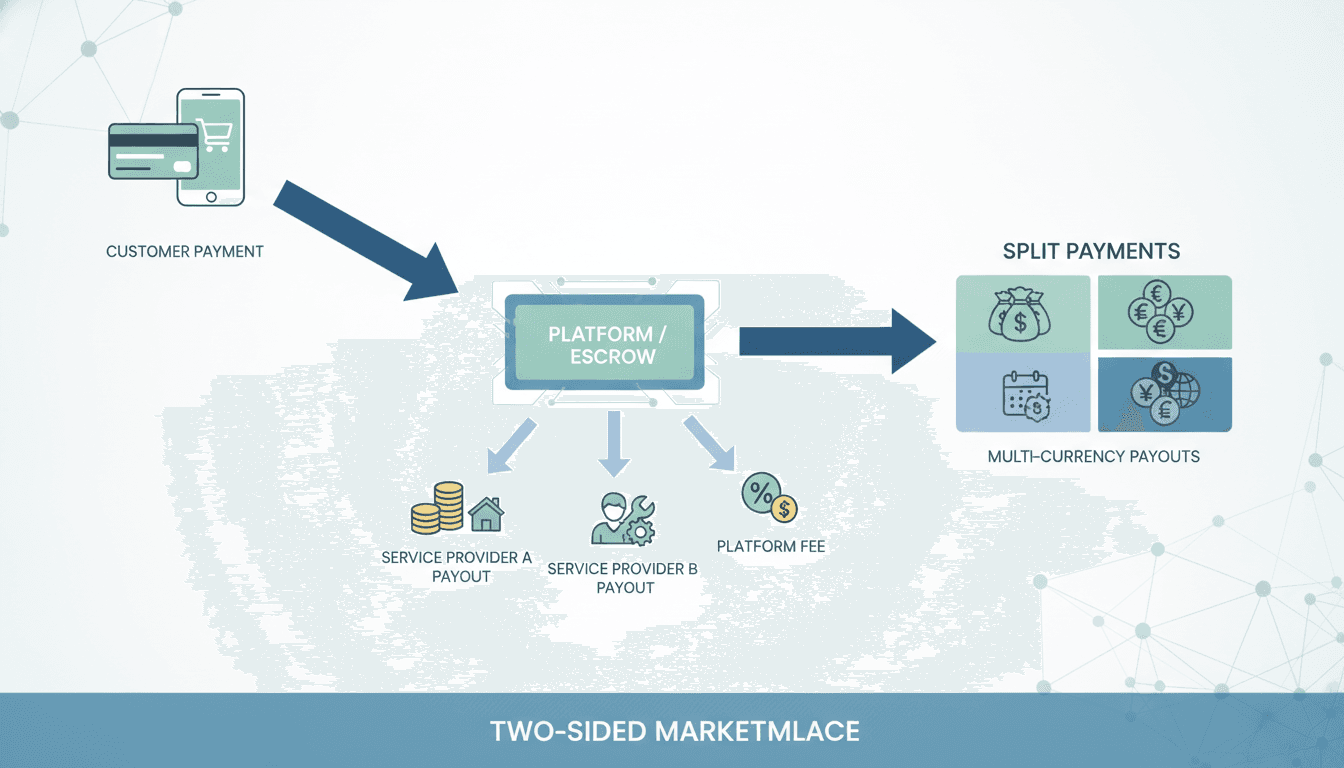 Split Payments and Payouts in a Two-Sided Marketplace